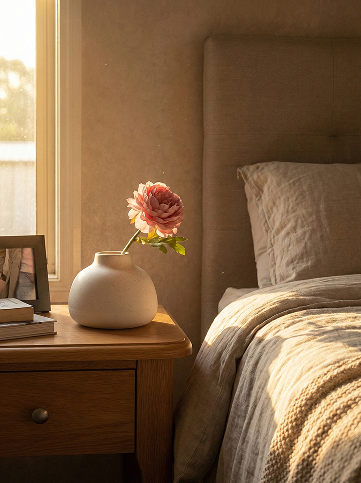 Petite White Speckled Ceramic Bud Vase - 10cm