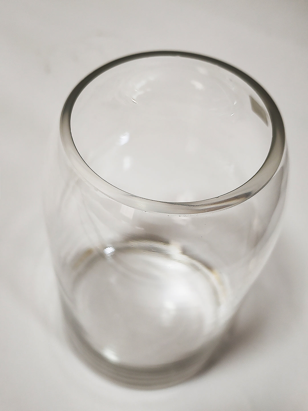 Tapered Clear Glass Barrel Vase - 19.5cm