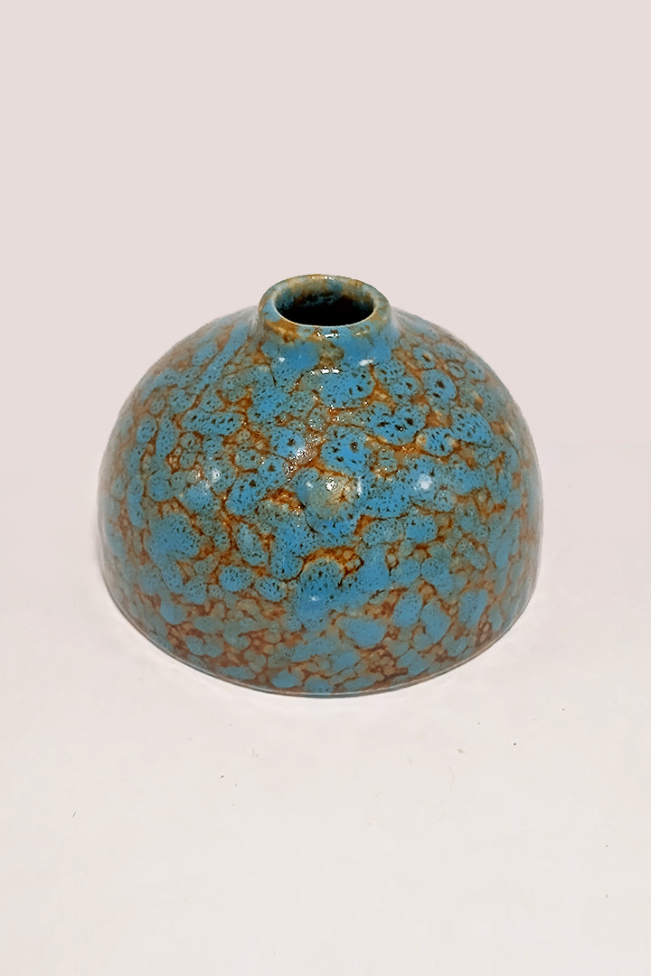 Small Blue Ceramic Pot Vase - 6.5cm