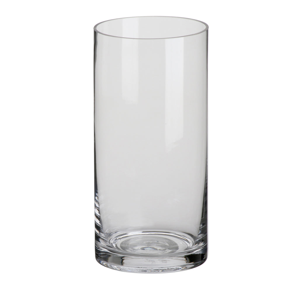 Clear Cylindrical Glass Vase - 20cm