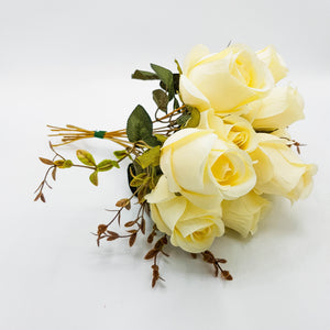 Closed Roses Bunch - Whitish Cream