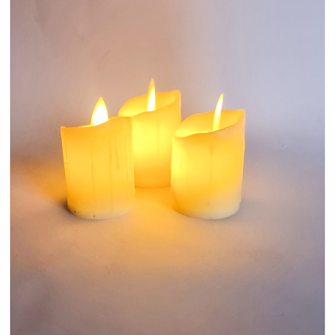 Set of 3 Flameless Candles - 5.5cm Height
