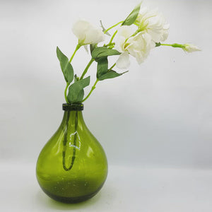Heavy Green Glass Vase - 23cm