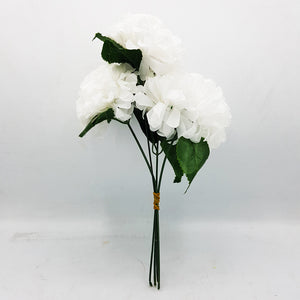 Small Hydrangeas Flowers - 4 Heads - White