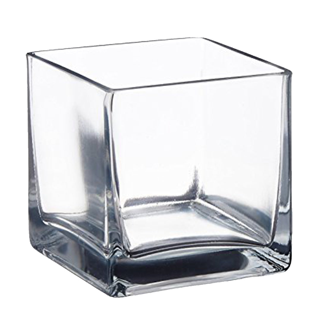 Clear Square Glass Table Vase 10cm