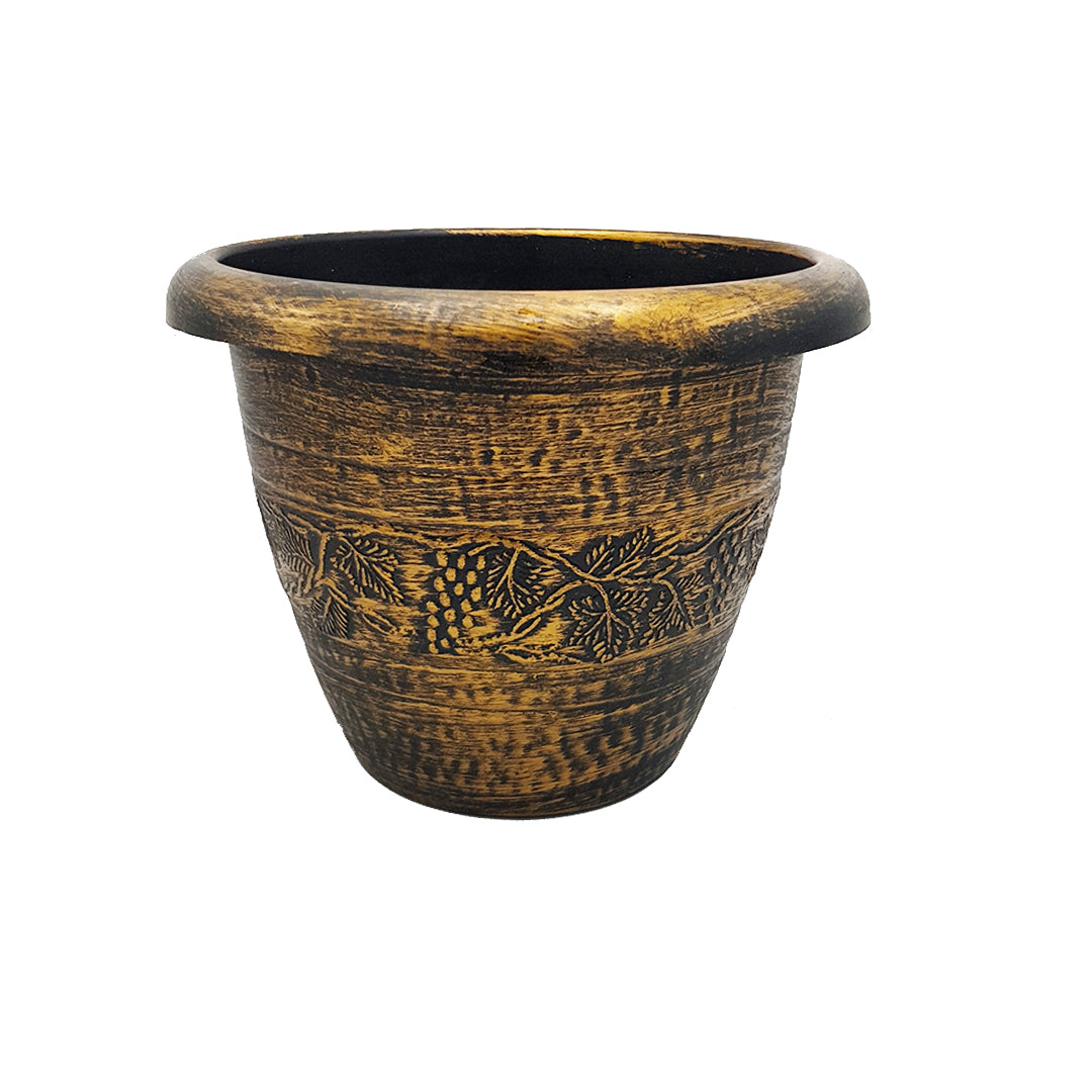 Bronze-Colored Floor Planter/Vase - 19.5cm Height (Medium)