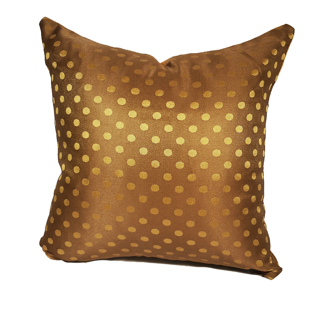 Gold Dotted Throw Pillow Cover