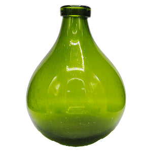Heavy Green Glass Vase - 23cm