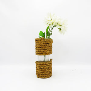 Half Rope Slim Vase with flowers - PreLoved -  Home Declutter