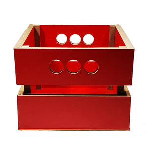 Red Wooden Hamper Crate/Box (ON ORDER)