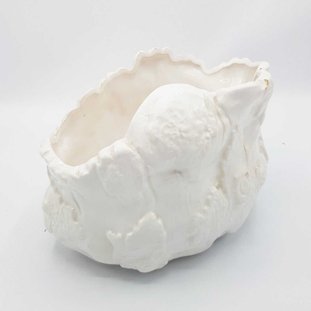 Uneven Shape (Textured) Ceramic Table Vase - White