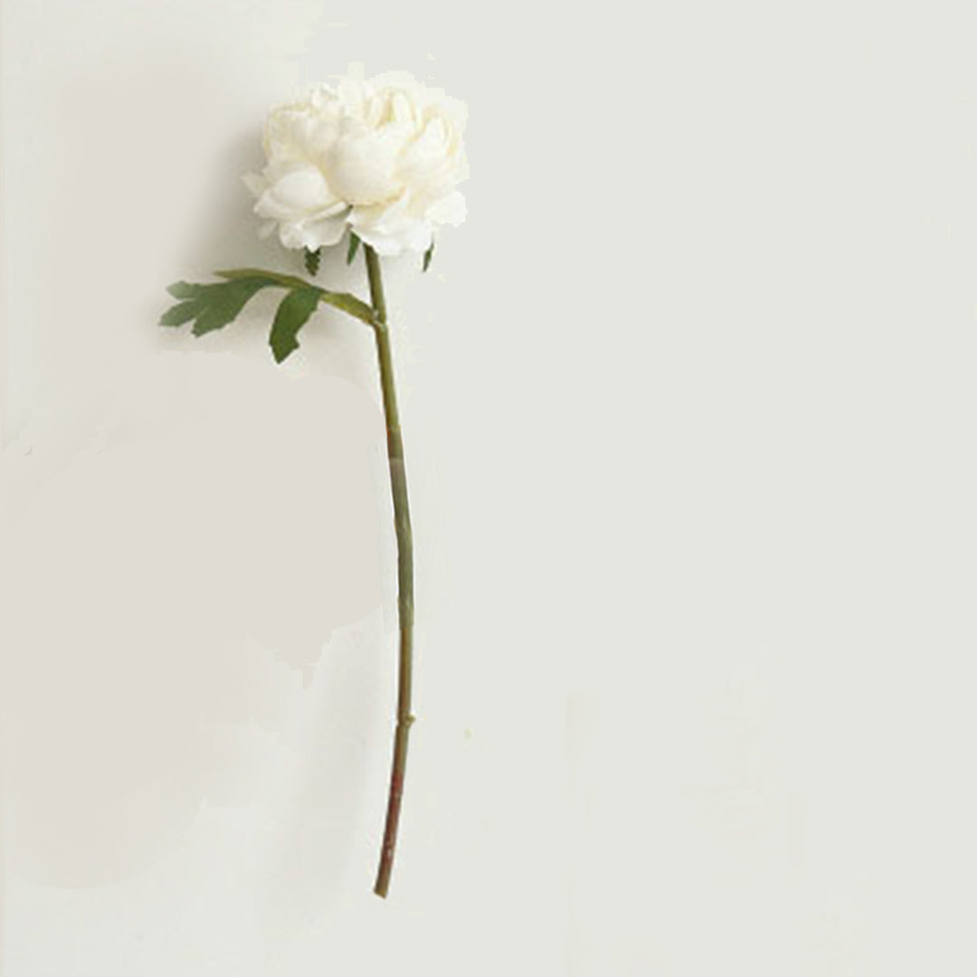 Artificial Peony Flower Stalk/Stem - White