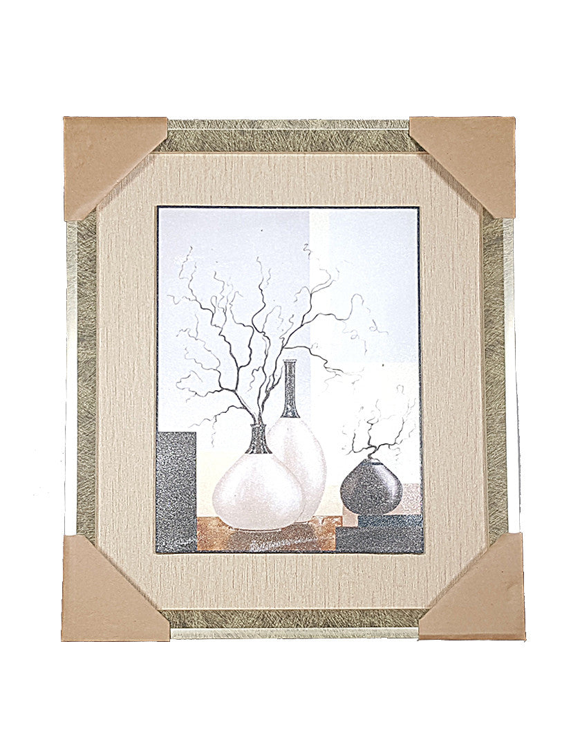 Framed Painting of Vases with Dry Twigs