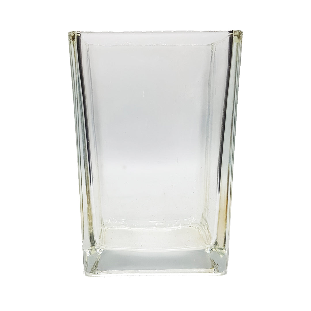 Clear Rectangular Glass Table Vase