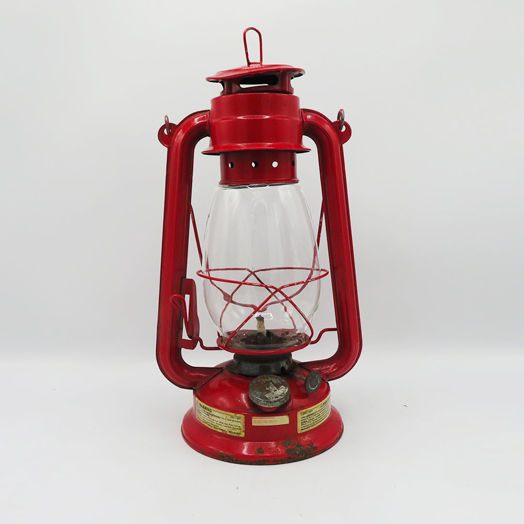 Vintage Red Metal Lantern - For D??cor - PreLoved -Home Declutter