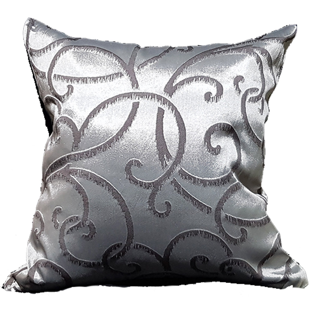 Silver Curves Throw Pillow Cover