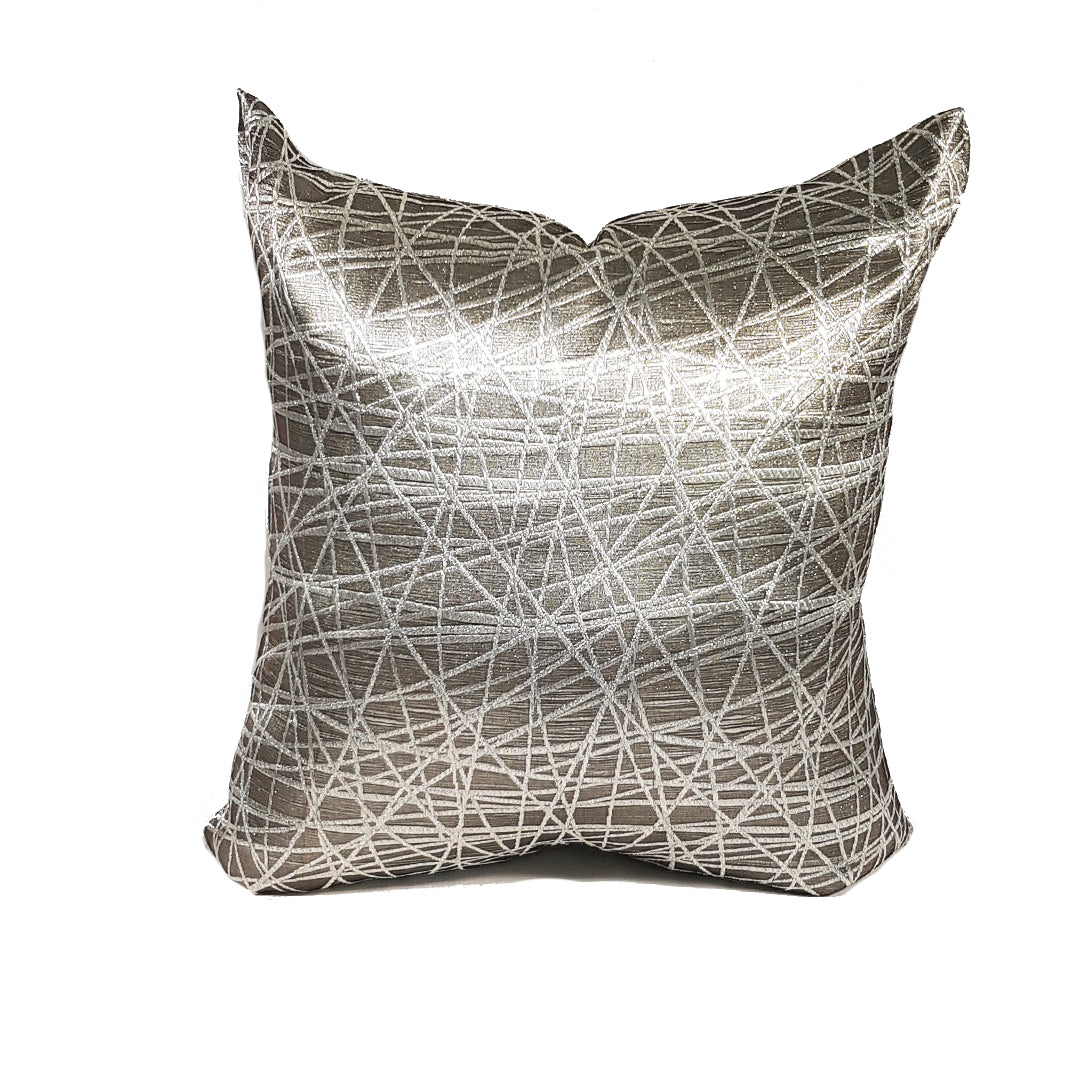 Grey Criss-Crossy Throw Pillow Cover