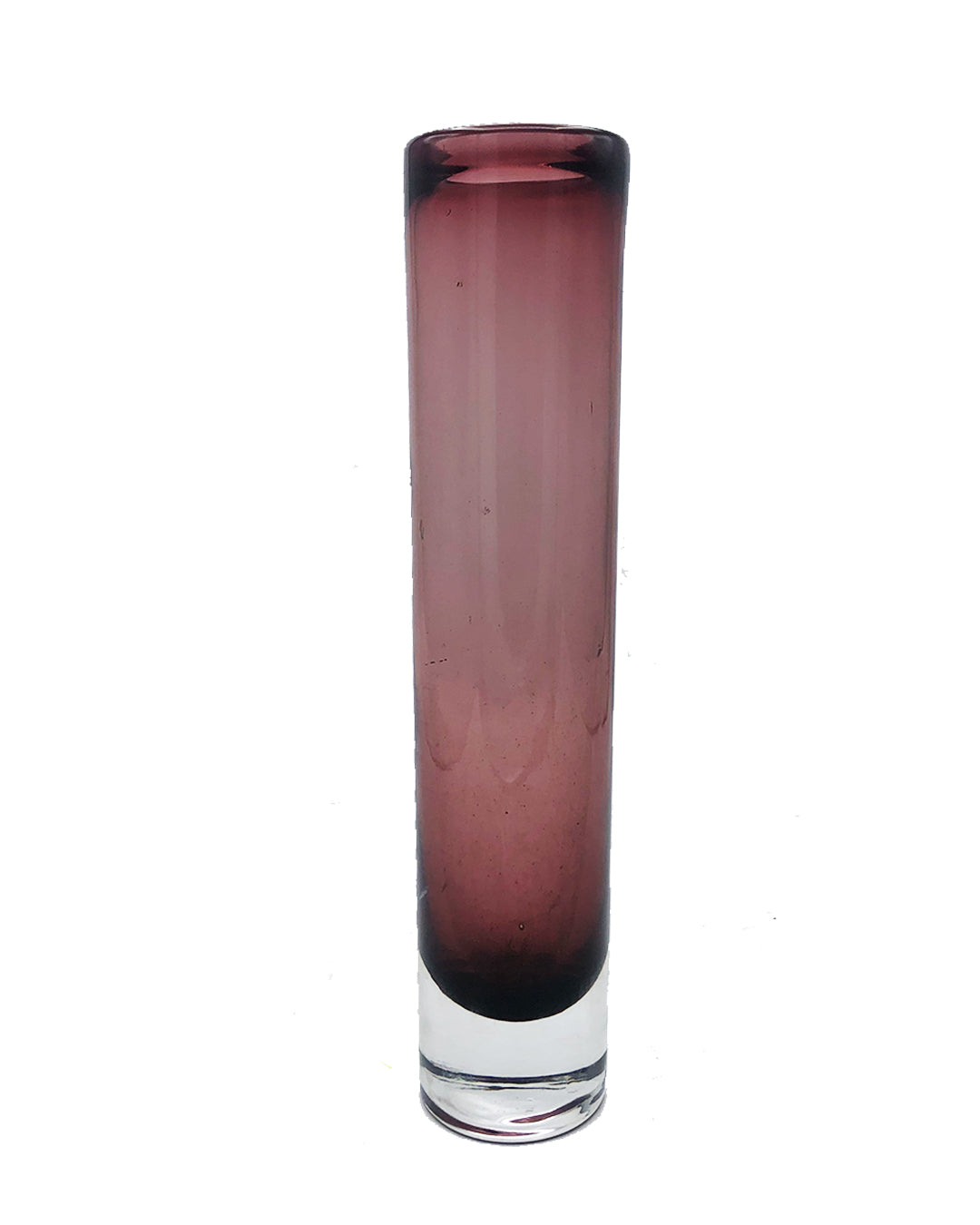 Slim Purple Cylindrical Glass Vase - 23.5cm