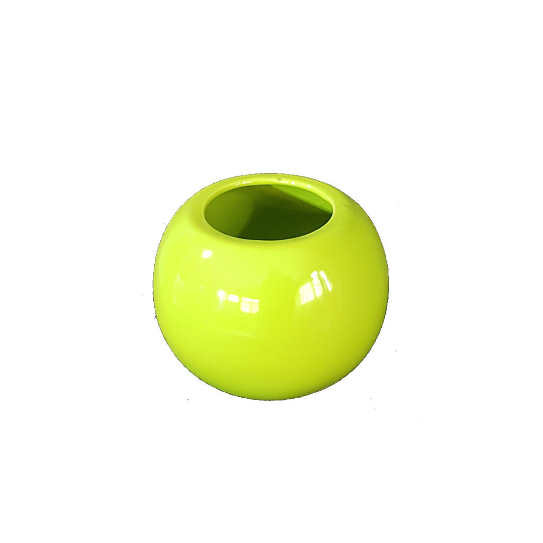 Round Ceramic Vase - Lemon Green