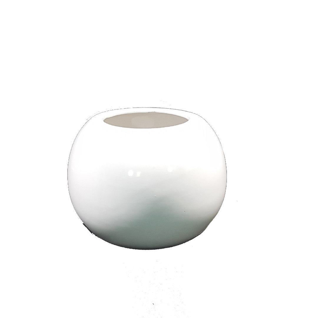 Round Ceramic Vase - White