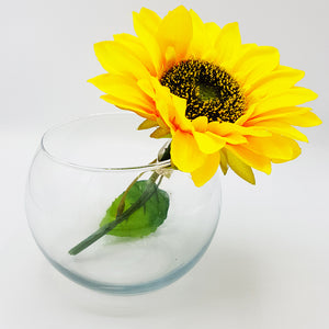 Small Round Glass Vase - 11cm Height