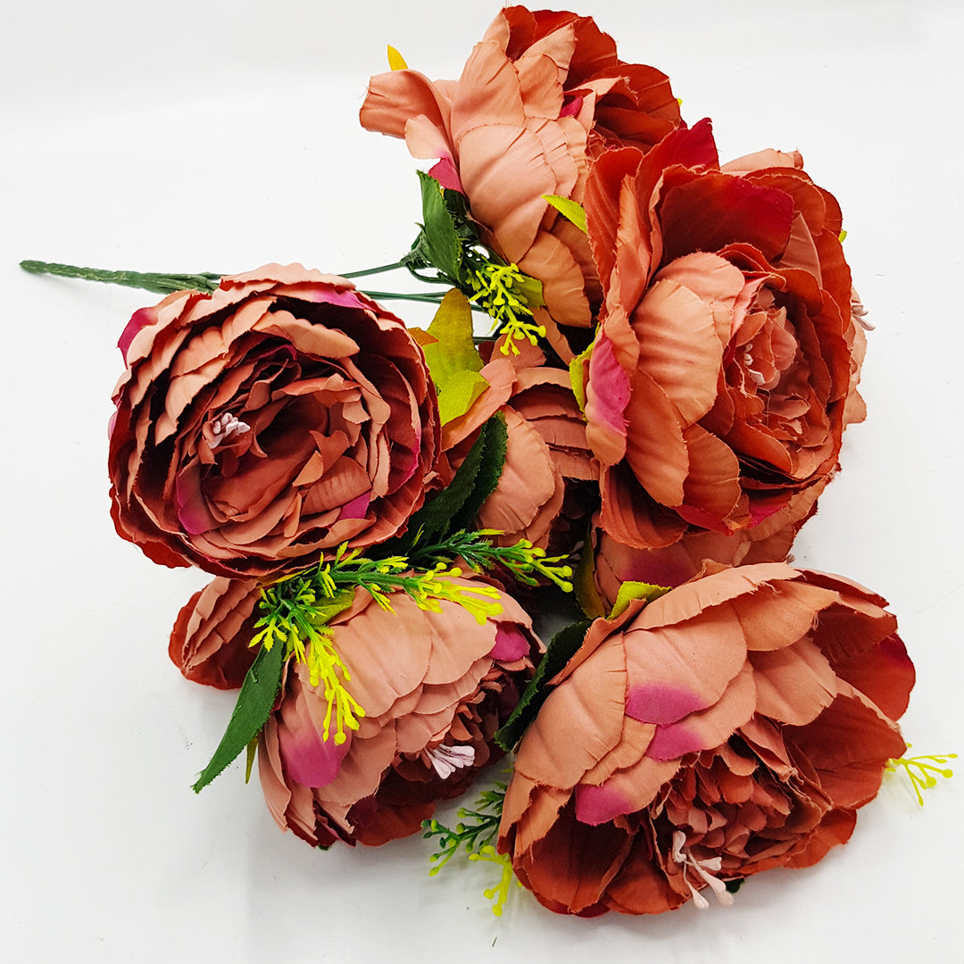 Bunch of Soft Texture Peonies Style 2 - Terracotta