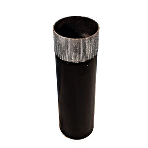 Floor Vase - Black with Diamond-like top (Medium)