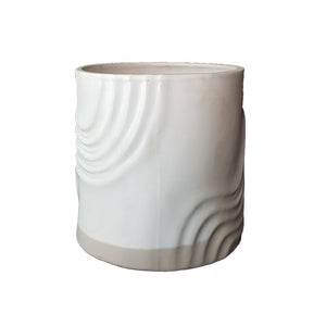 White Cylindrical Table Vase - Ceramic