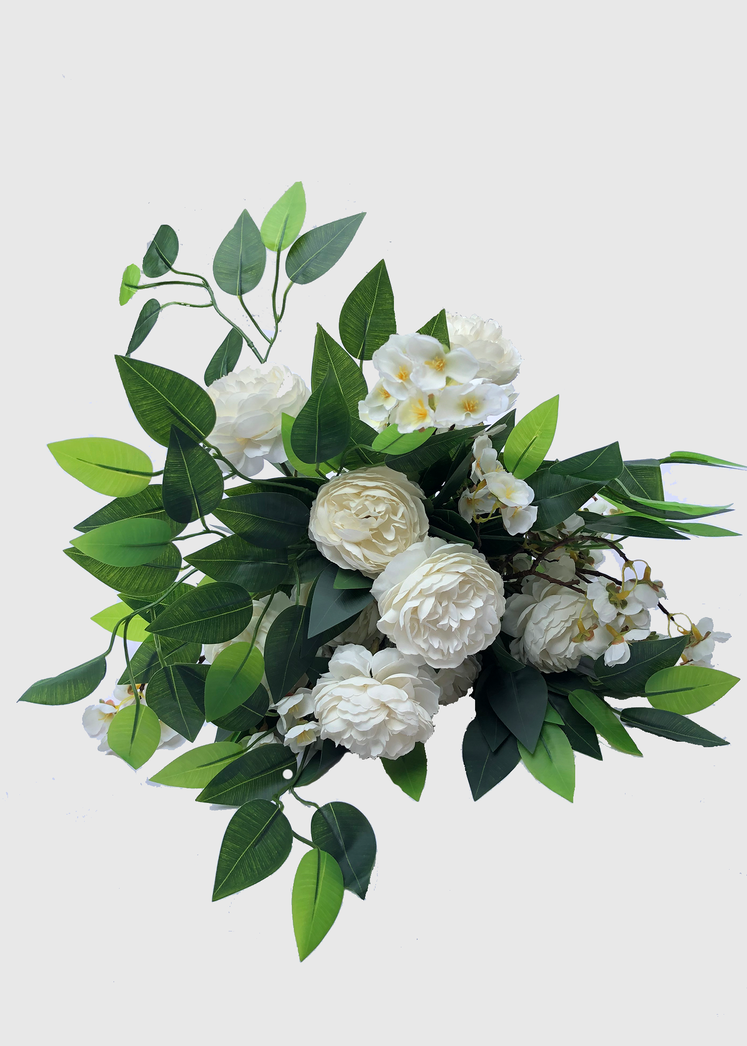 Bouquet of Flowers - Tropical plants and white peonies