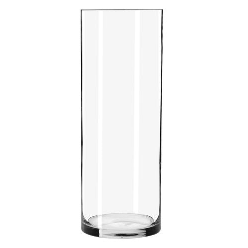 Clear Cylindrical Glass Vase - 30cm